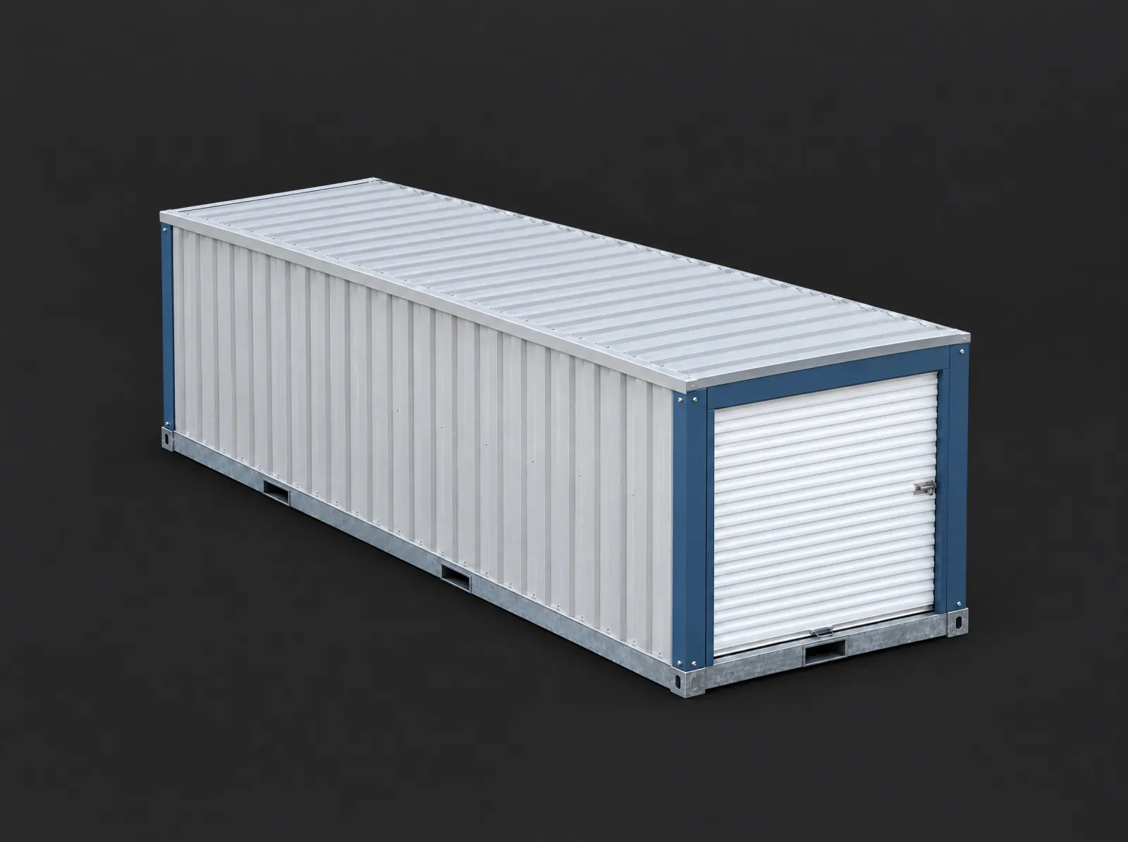 20-foot relocatable steel storage unit with an end roll-up door